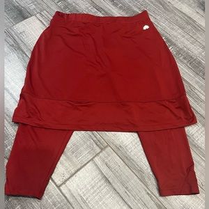 Burgundy Mesh Swim/Athletic skirt with leggings